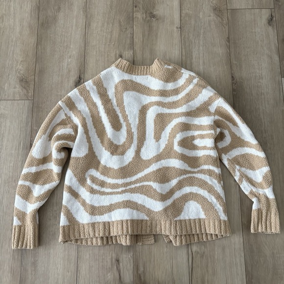 American Eagle Sweater Women's Taupe Cardigan Open Front Oversized Size Medium - Picture 6 of 7